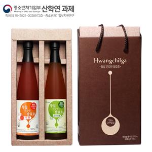 [선물세트]황칠 건강한 발효초 자몽 + 파인애플 (희석타입/500ml*2개)